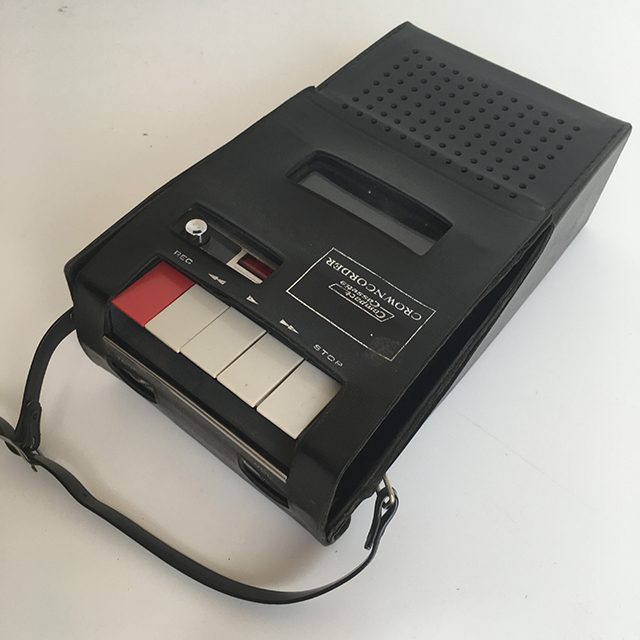 Records Radios Headsets The most common cassette recorder material is metal. the prop store