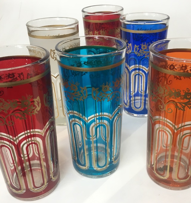 GLASS, 14cm Tall Coloured Turkish - Traditional