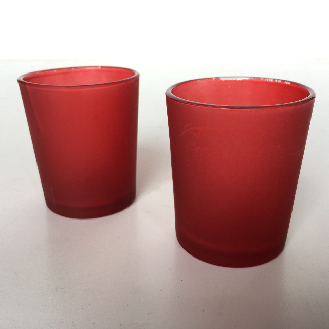 GLASS, Votive - Tealight Holder - Red