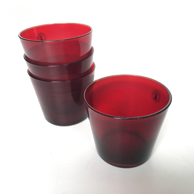 GLASS, Votive - Tealight Holder - Dark Red
