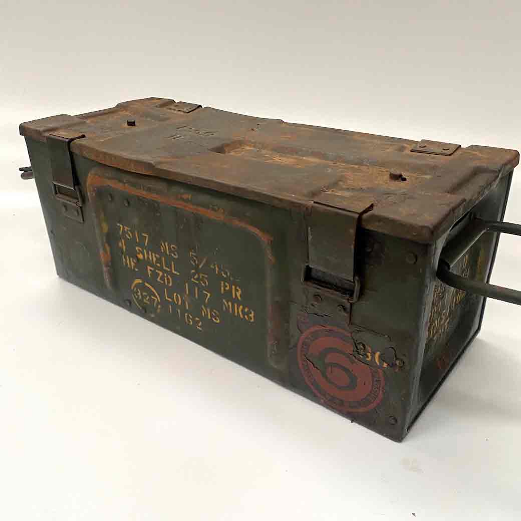 AMMO BOX, Metal - Rust / Green 48 x 20 x 20cmH