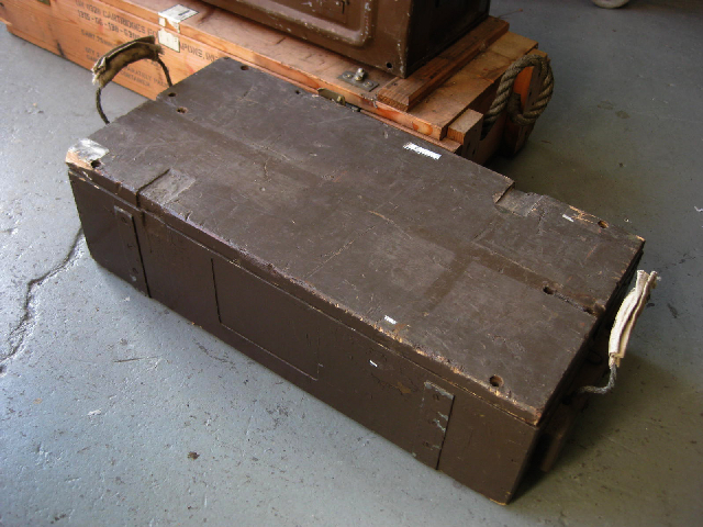 AMMO BOX, Wooden - Brown (Rope Handles) 65 x 30 x 19cm