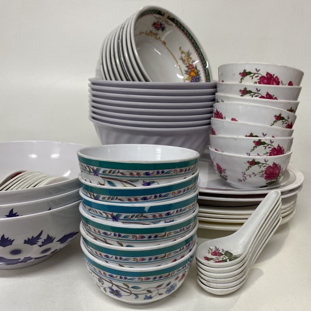 CROCKERY, Asian Style - Melamine Assorted