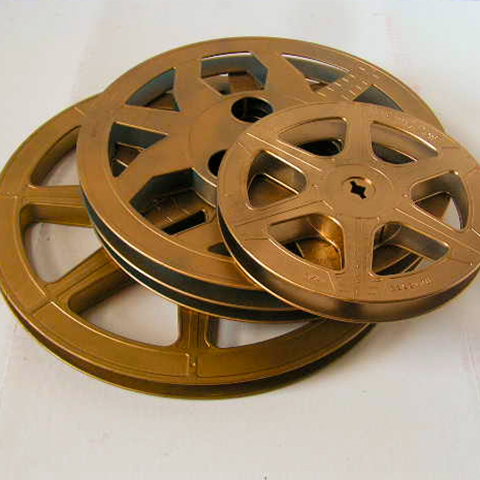 FILM REEL, Large Plastic Gold 31cm, FIL0108 - FILM REEL, Medium Gold 25cm or FIL0107 - FILM REEL, Small Gold 18cm