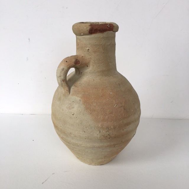 POT / URN, Rustic Jug Terracotta - Cream 25cm H