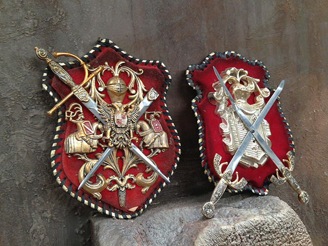 COAT OF ARMS, Small w Red Background 20cm x 27cm