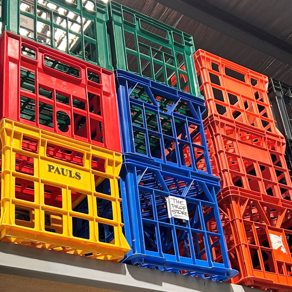 CRATE, Plastic Milk Crates - Assorted Colours