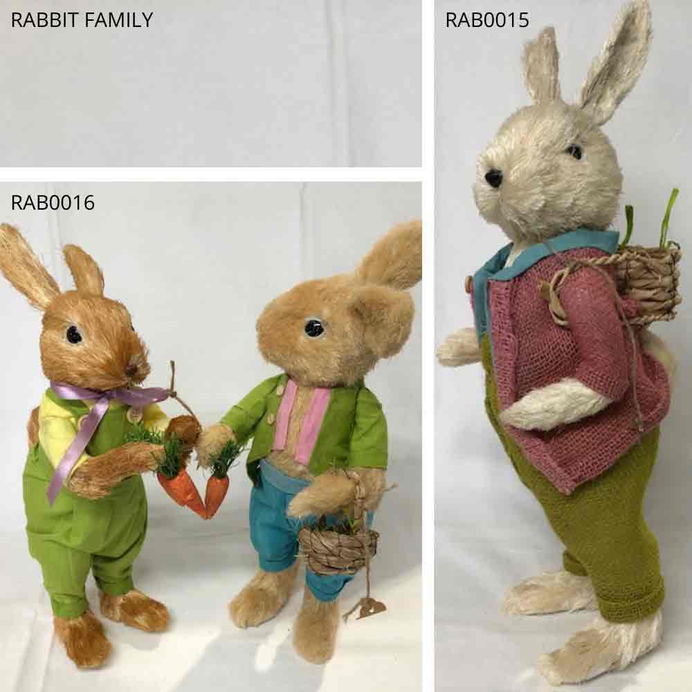 RABBIT, Fur Dressed Lifelike 55cm H  & RAB0016 - RABBIT, Fur Dressed Lifelike 35cm H
