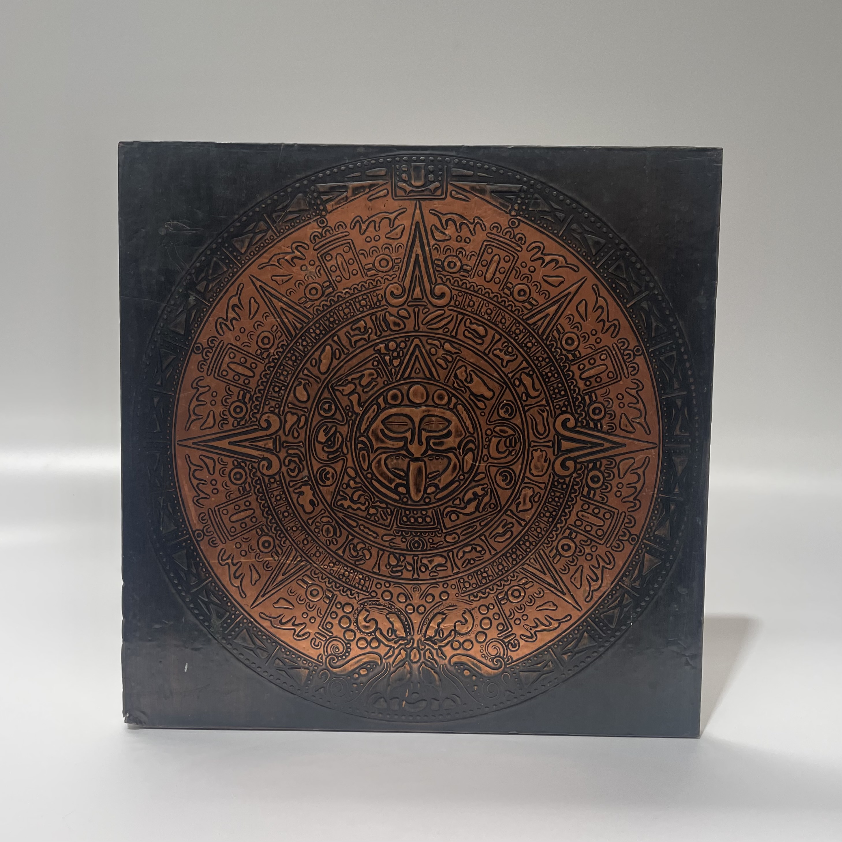 ARTWORK, Tribal Metalwork On Wooden Plaque  40.5cm x 40cm B11