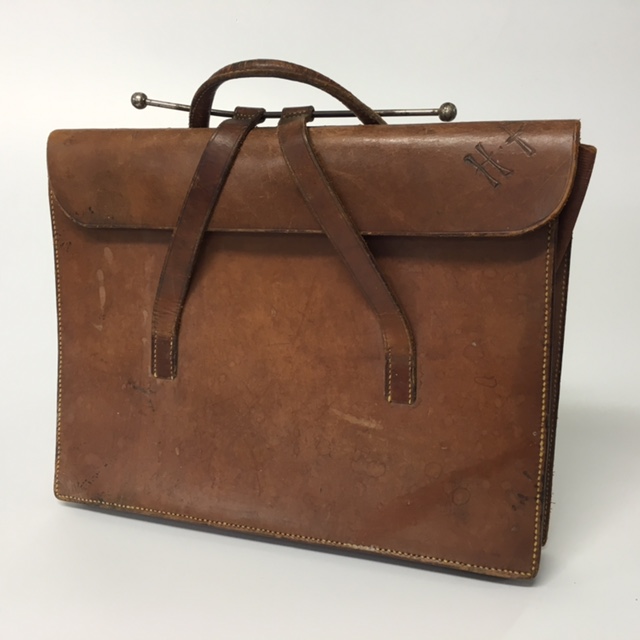 BRIEFCASE, Flap Over - Brown 'Ht'