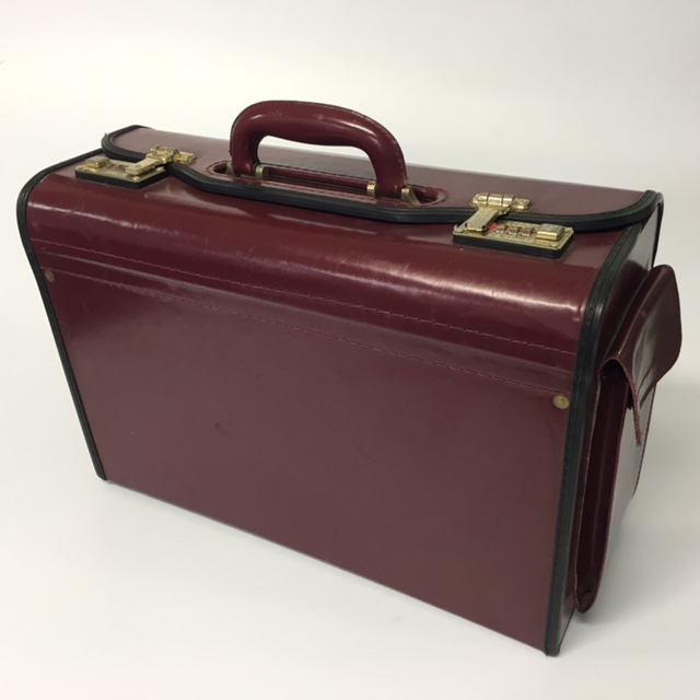 BRIEFCASE, Legal Style Ex Wide - Burgundy w End Pocket