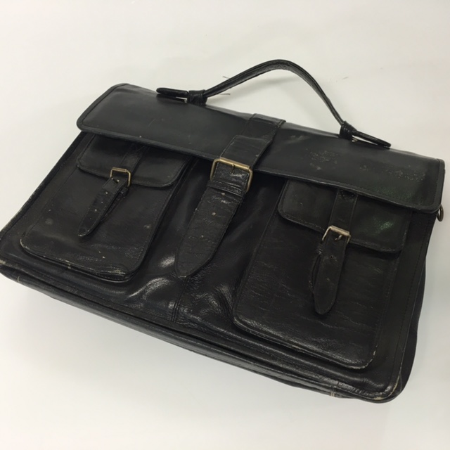 BRIEFCASE, Satchel - Black 2 Pocket