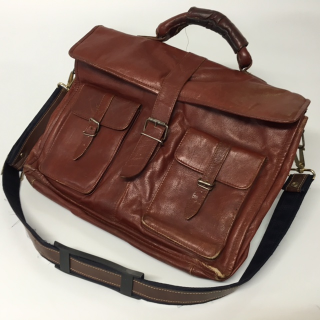 BRIEFCASE, Satchel - Brown 2 Pocket