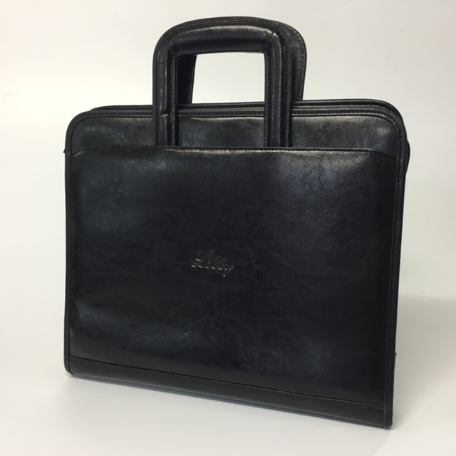 BRIEFCASE, Slimline - Black Vinyl 'Lilly'