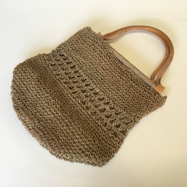 BAG, Beach Style - Crochet w Wooden Handle