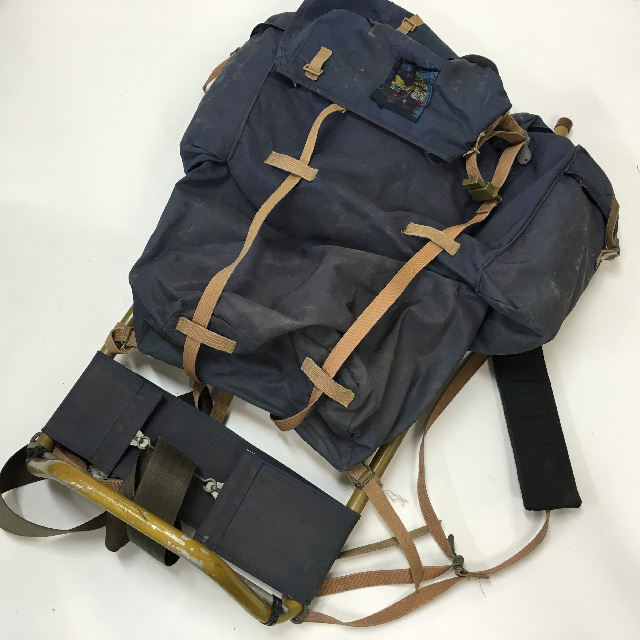 BACKPACK, Army - Navy Blue w Steel Frame