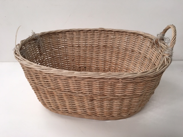 BASKET, Laundry - Small Light Wicker