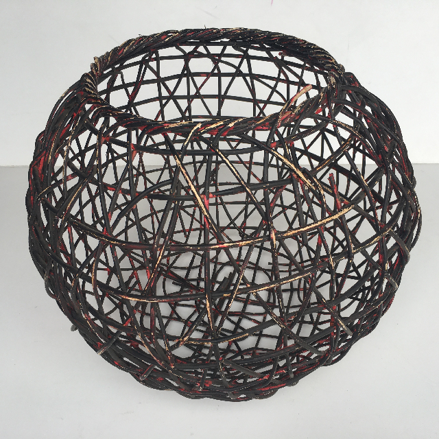 BASKET, Round Dark Red 50cm Dia