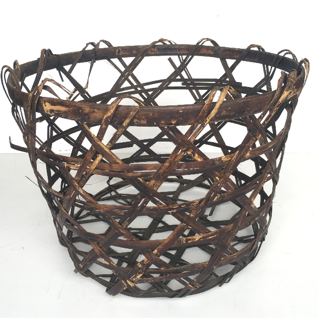 BASKET, Large Open Weave Dark