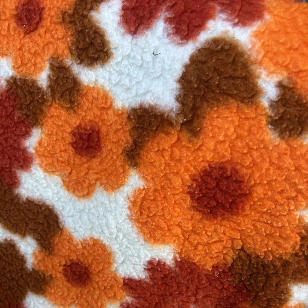 BLANKET, Orange and Brown Floral