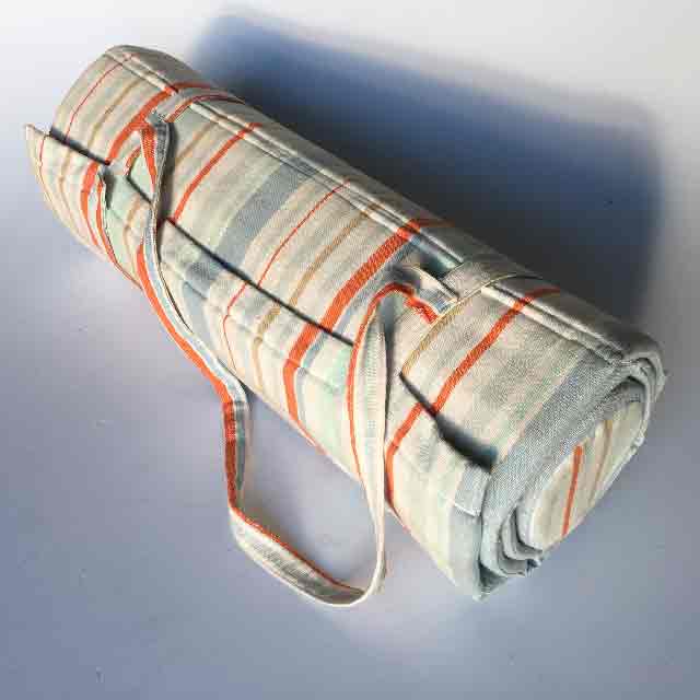 MAT, Foam Roll - Pale Blue White Orange Stripe