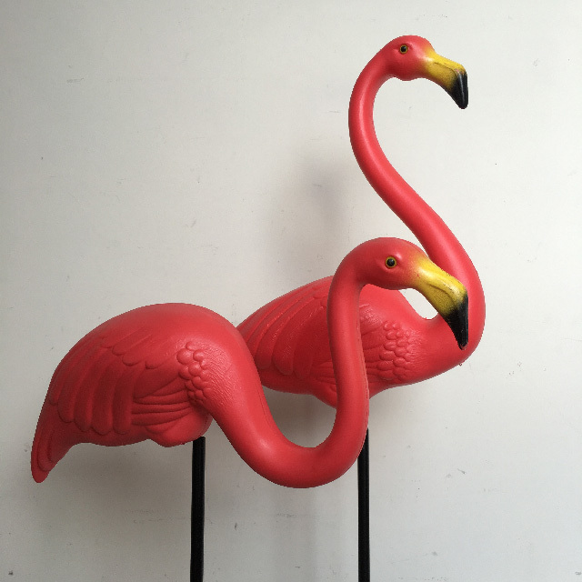 BIRD, Flamingos on Stand - 1950s Featherstone