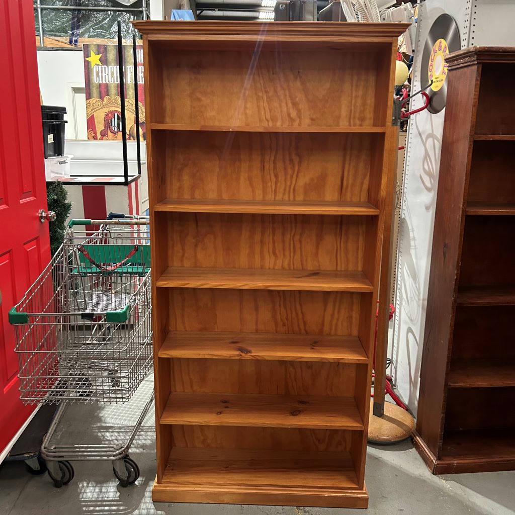 BOOKCASE, LIGHT Timber Shelves 90cm x 190cmH