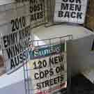 SIGN, Newspaper Wire Cage