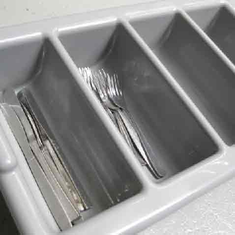 CUTLERY TRAY OR CADDY, Light Grey Plastic