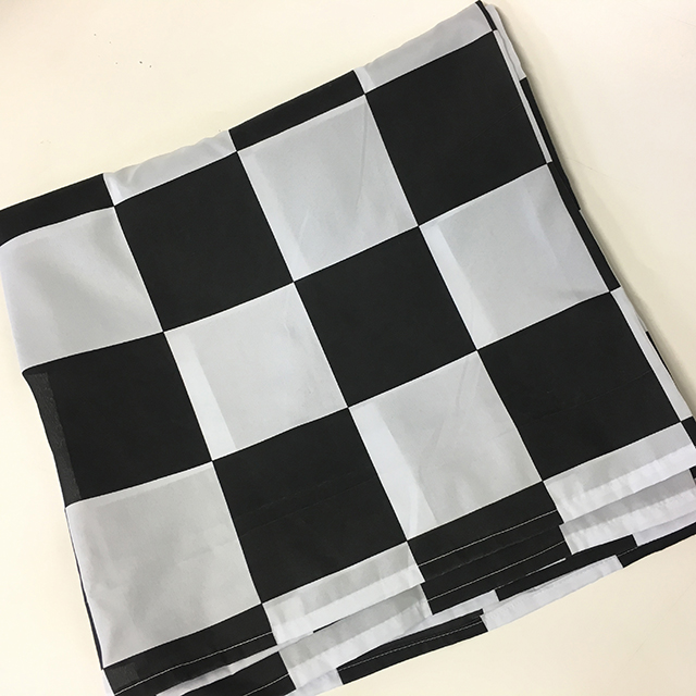 TABLECLOTH, Black & White 10cm Check - 150cm Square