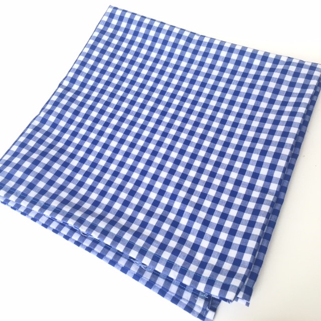 TABLECLOTH, Blue & White 6mm Check - 120cm Square