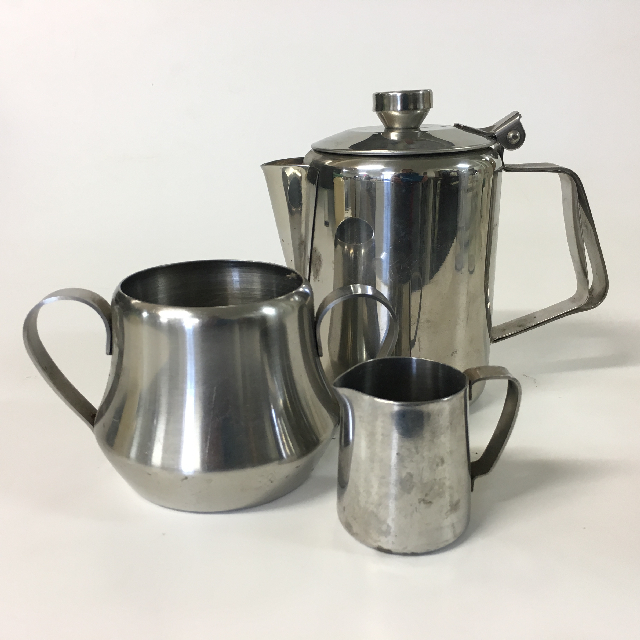 TEA SET, Stainless Steel - Cafeteria Style 3 Piece