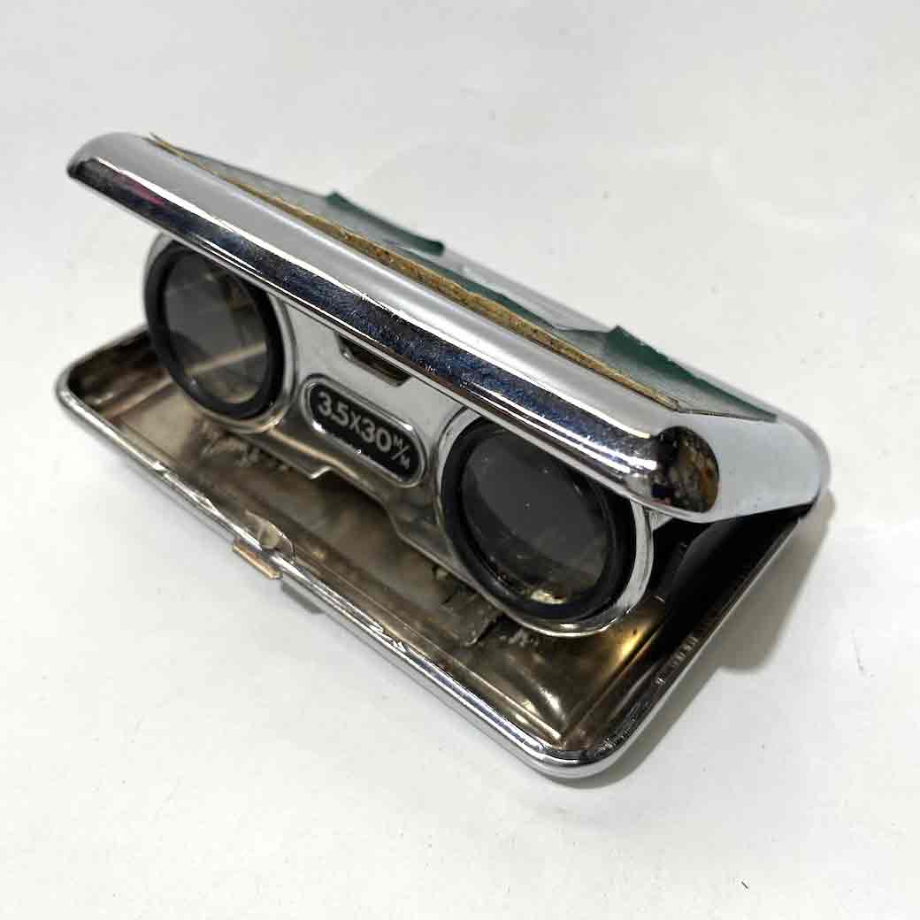 BINOCULAR, Folding Pocket Style - Chrome Green 'Tekoni'