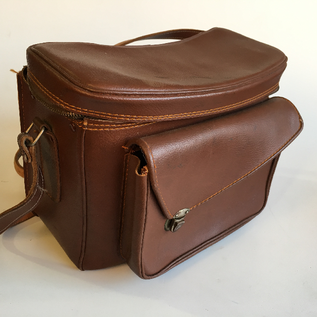 CAMERA CASE, Brown Vinyl - Large