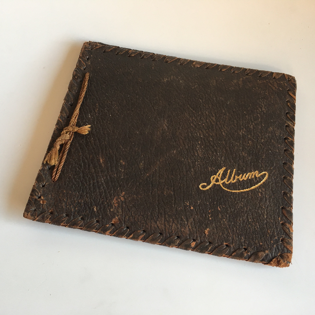 PHOTO ALBUM, Vintage Brown Leather
