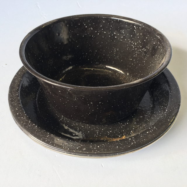 ENAMELWARE, Plates or Bowls - Black