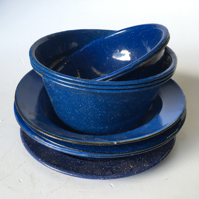 ENAMELWARE, Plates or Bowls - Blue