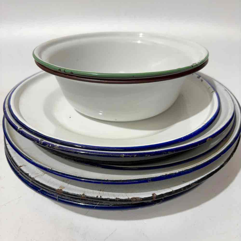 ENAMELWARE, Plates or Bowls - White