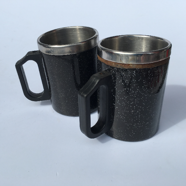 MUG, Black Enamel And Stainless Rim