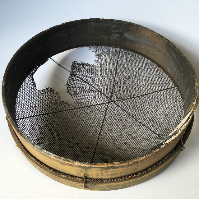 SIEVE, Gold Panning - Wooden Rim w Broken Mesh (50cm D)