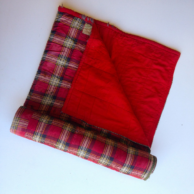 SLEEPING BAG, Retro Red Tartan w Red Lining