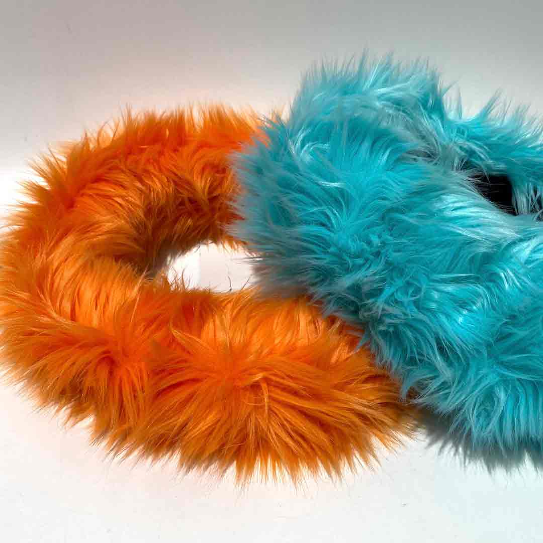 CAR ACCESSORY, Steering Wheel Cover - Orange or Blue Fur