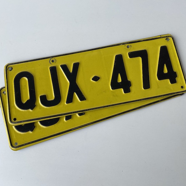 NUMBER PLATE, NSW Yellow Black Generic 