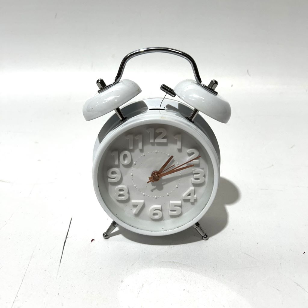 CLOCK, White Twin Bell