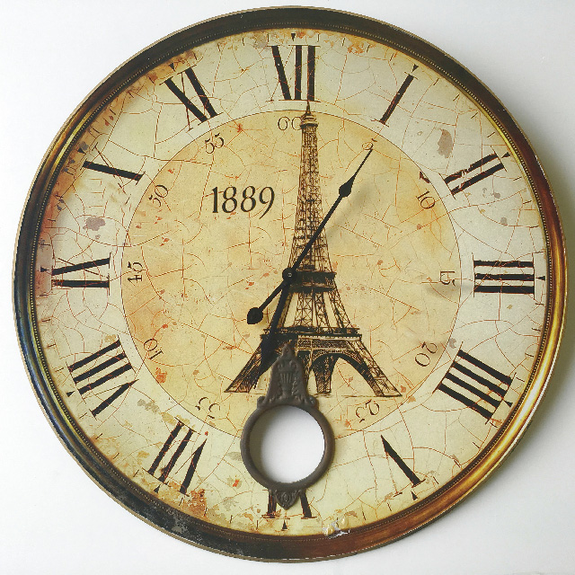CLOCK, Wall Mount - Provincial 60cm Eiffel