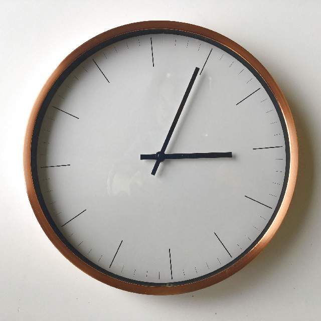 CLOCK, Wall Mount - Contemporary Copper