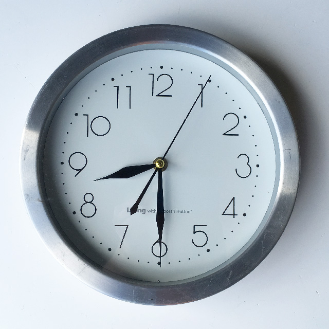 CLOCK, Wall Mount - Contemporary Silver Living