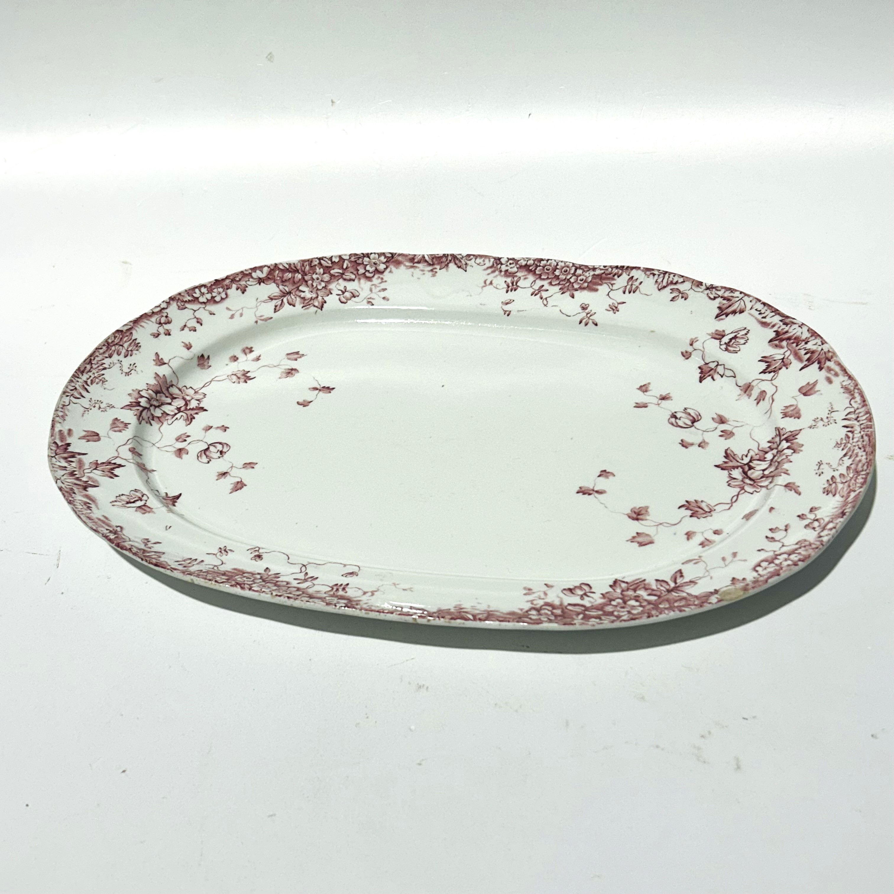 PLATTER, Vintage Pink Victorian Platter 42cm