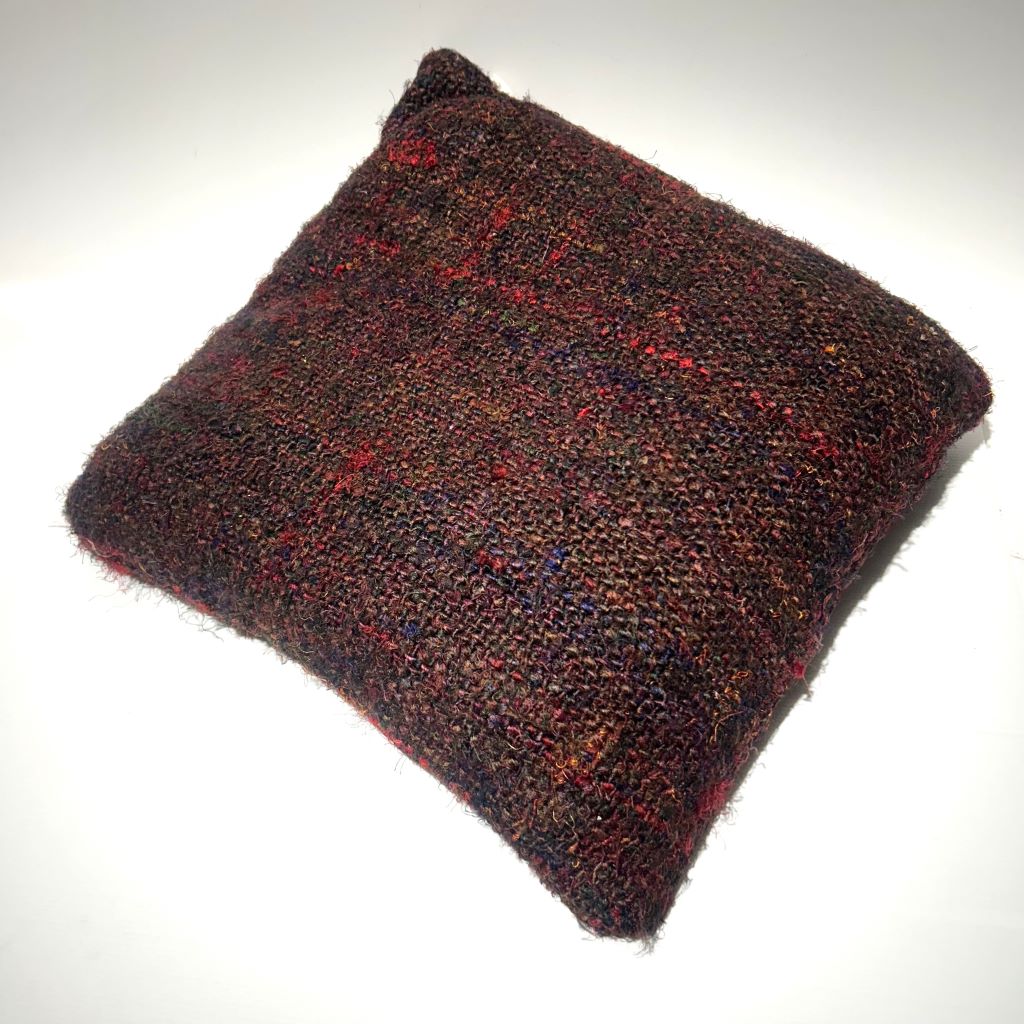 CUSHION, Woven Burgundy