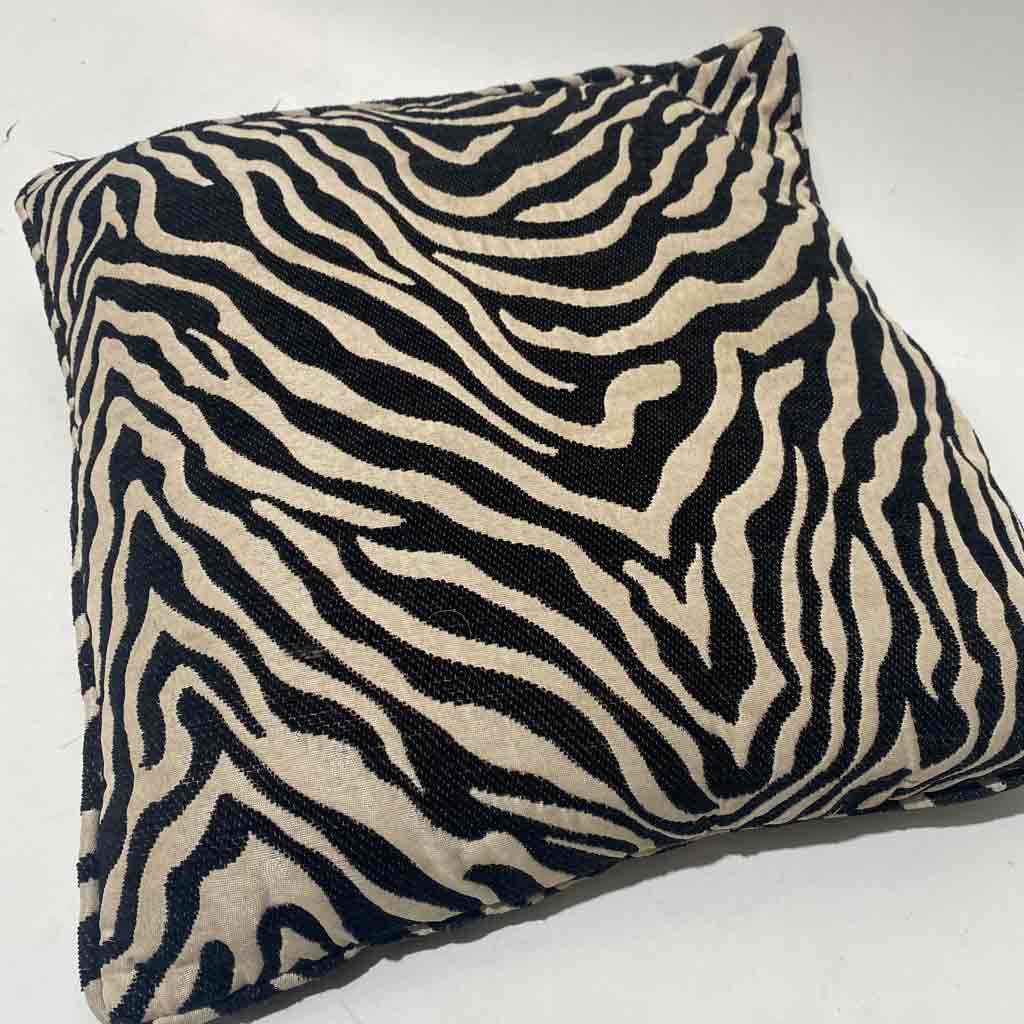 CUSHION, Animal Print - Black & White Zebra Print
